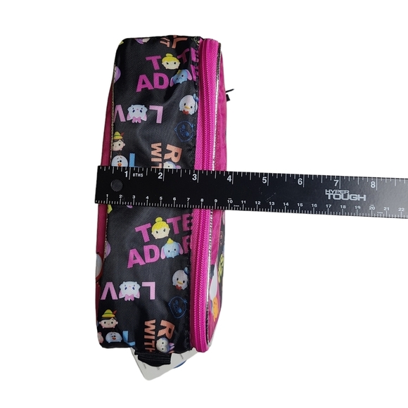 Disney Tsum Tsum Lunch Box Bag Insulated Black Pink Glitter Minnie Mouse Stitch - Picture 8 of 8